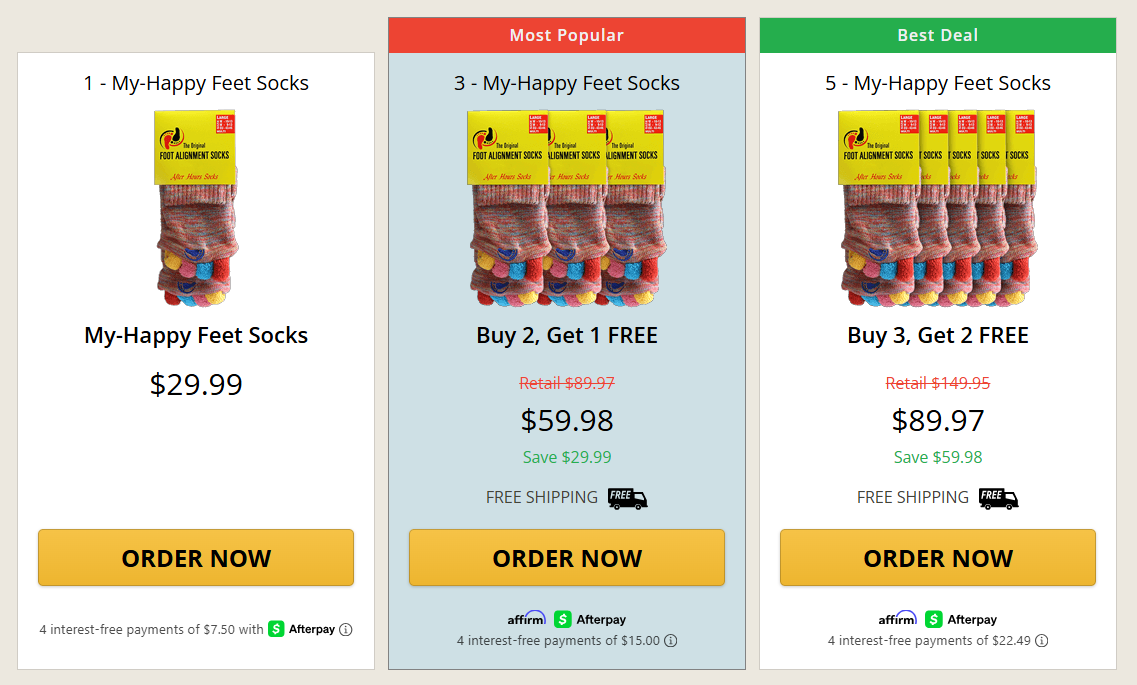 My Happy Feet Socks Pricing