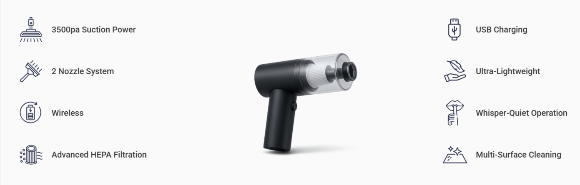 Dustaclean Handheld Vacuum Features