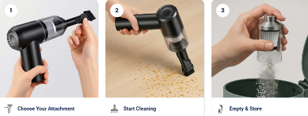 Dustaclean Handheld Vacuum How to use